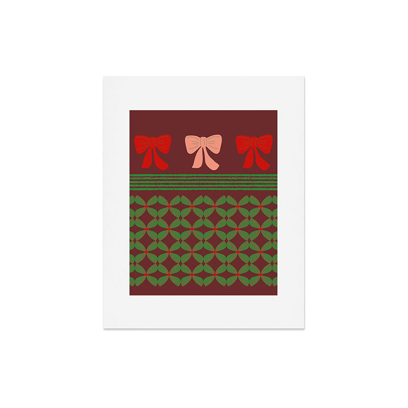 Mirimo Bows and Christmas Greens Art Print
