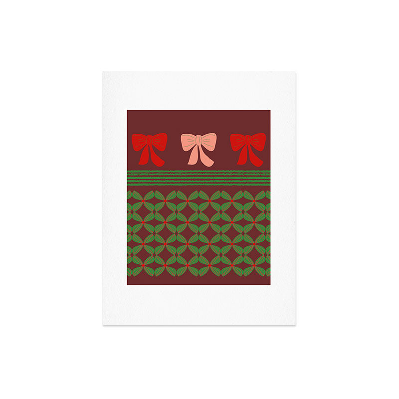 Mirimo Bows and Christmas Greens Art Print