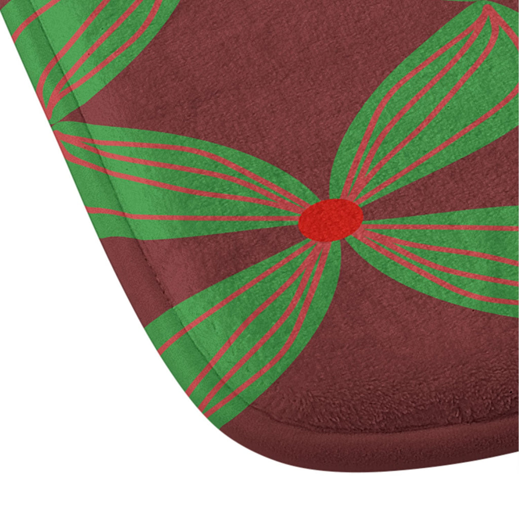 Mirimo Bows and Christmas Greens Memory Foam Bath Mat