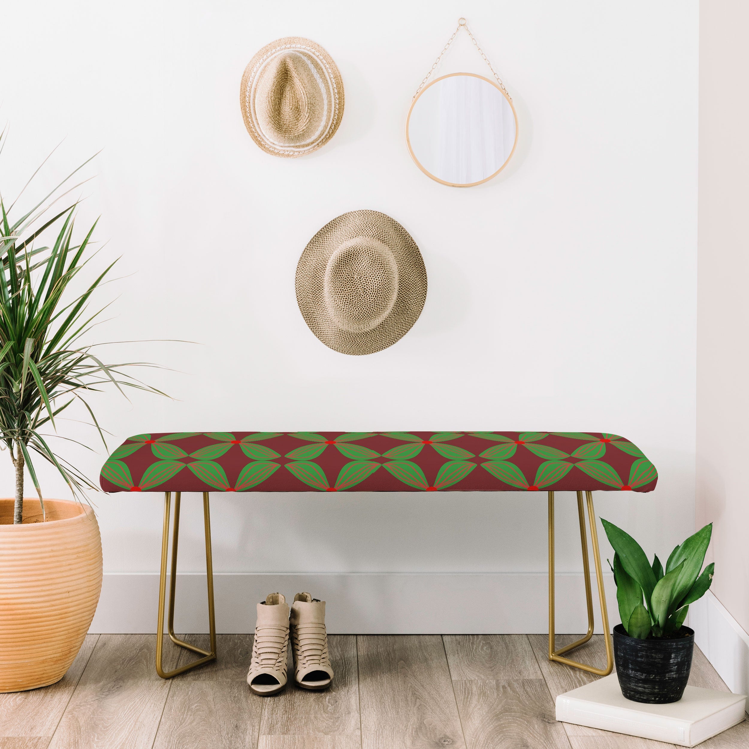 Mirimo Bows and Christmas Greens Bench