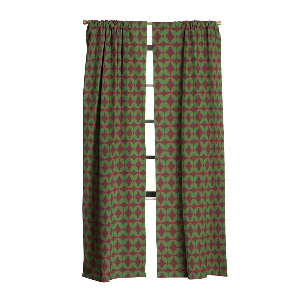 Mirimo Bows and Christmas Greens Blackout Window Curtain