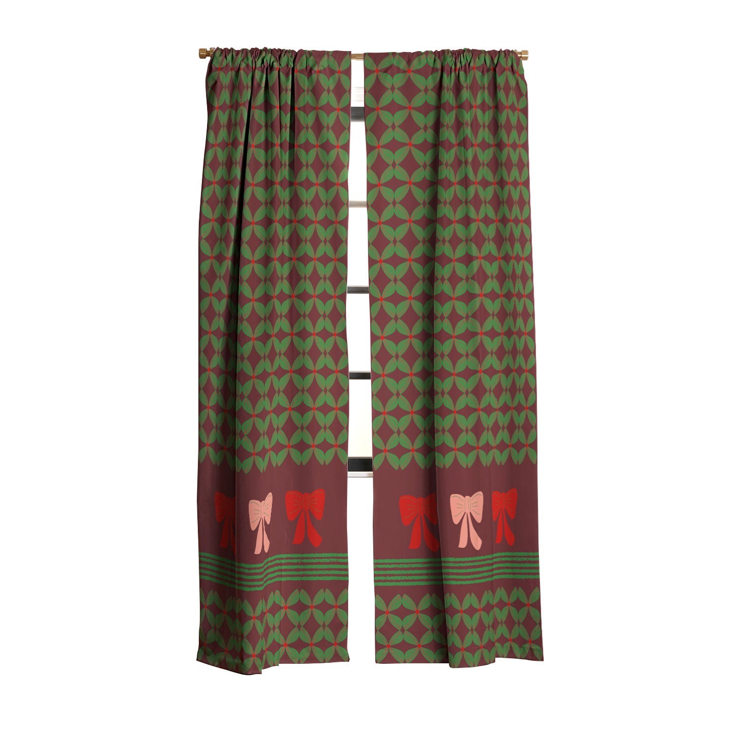 Mirimo Bows and Christmas Greens Blackout Non Repeat