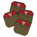 Mirimo Bows and Christmas Greens Coaster Set