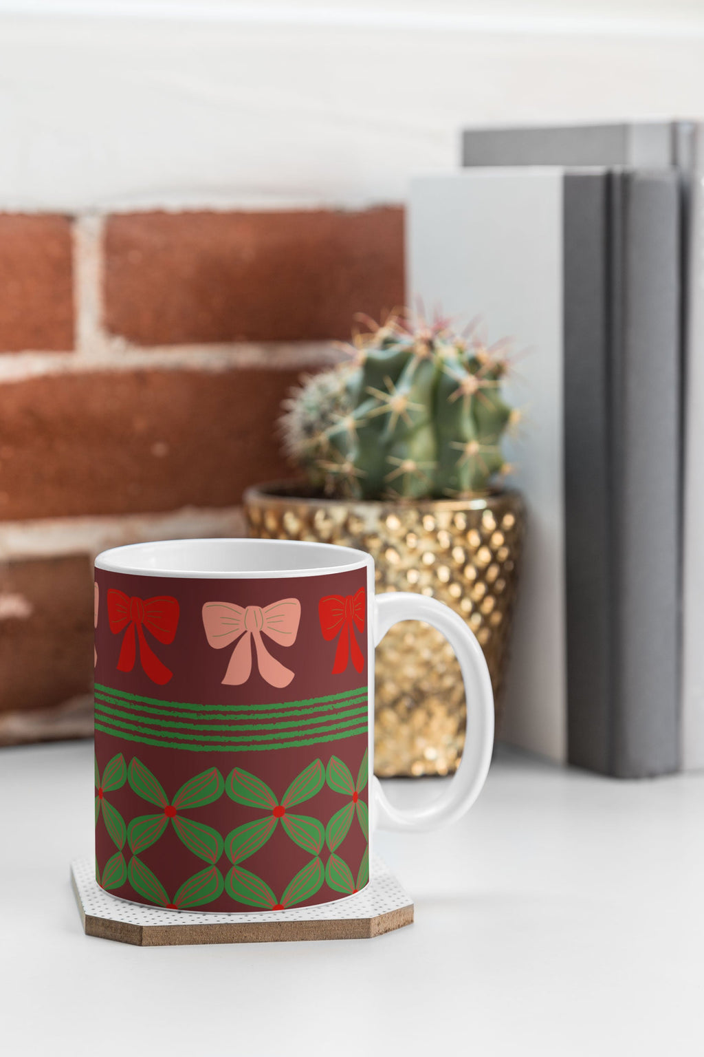 Mirimo Bows and Christmas Greens Coffee Mug
