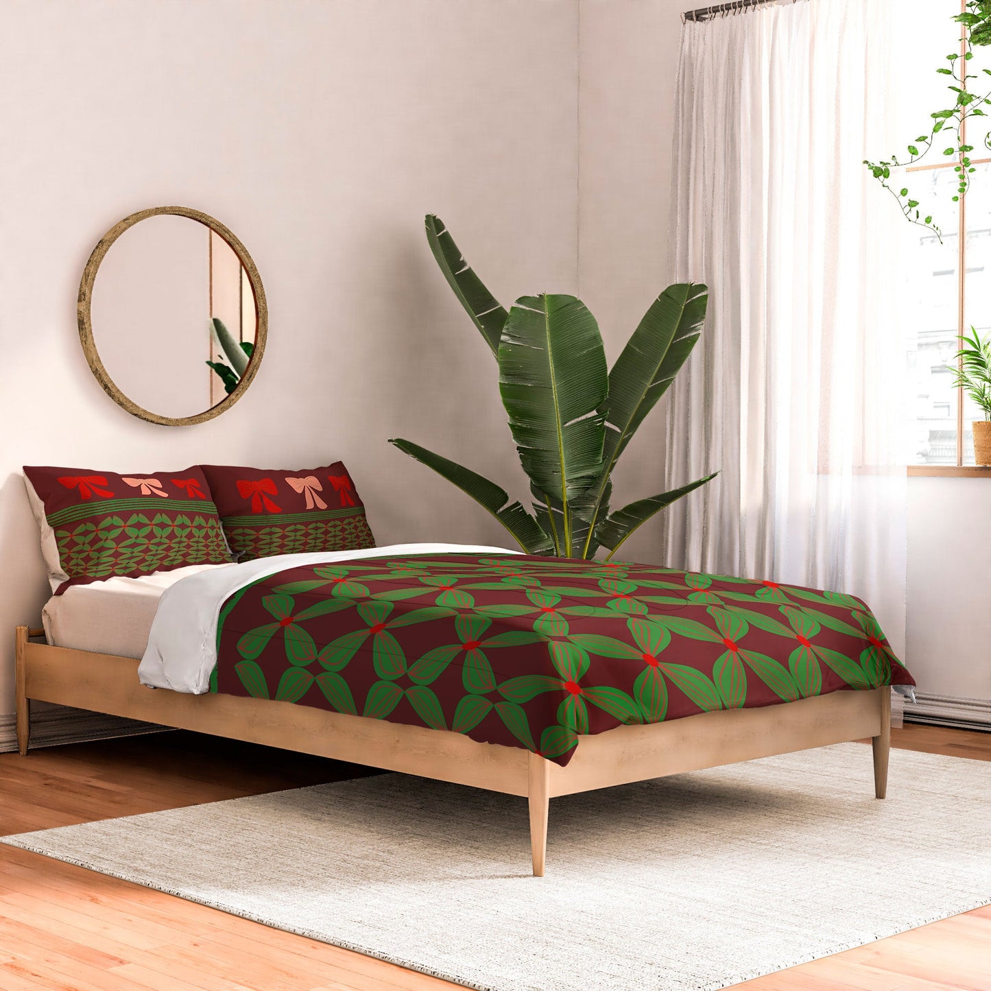 Mirimo Bows and Christmas Greens Comforter