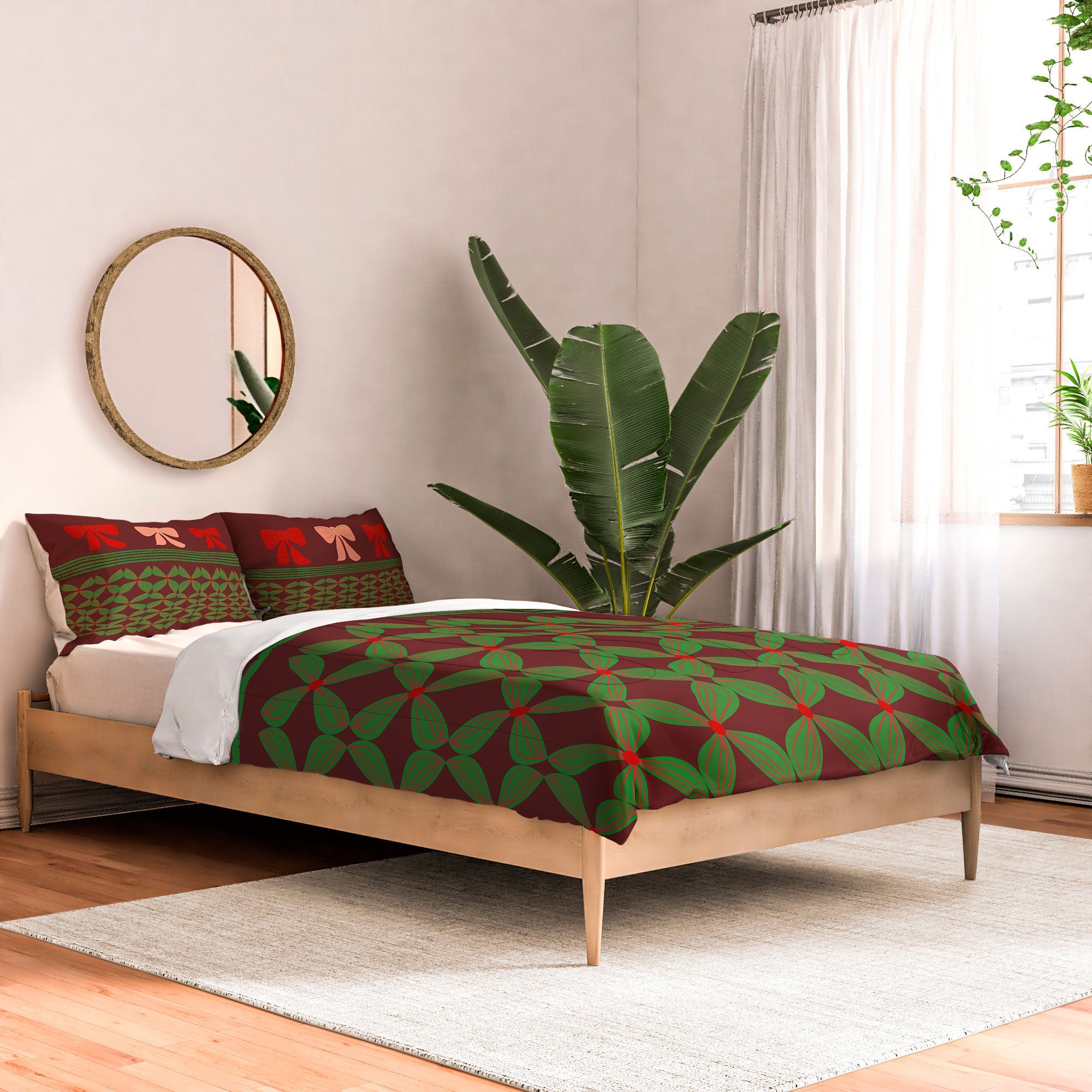 Mirimo Bows and Christmas Greens Comforter