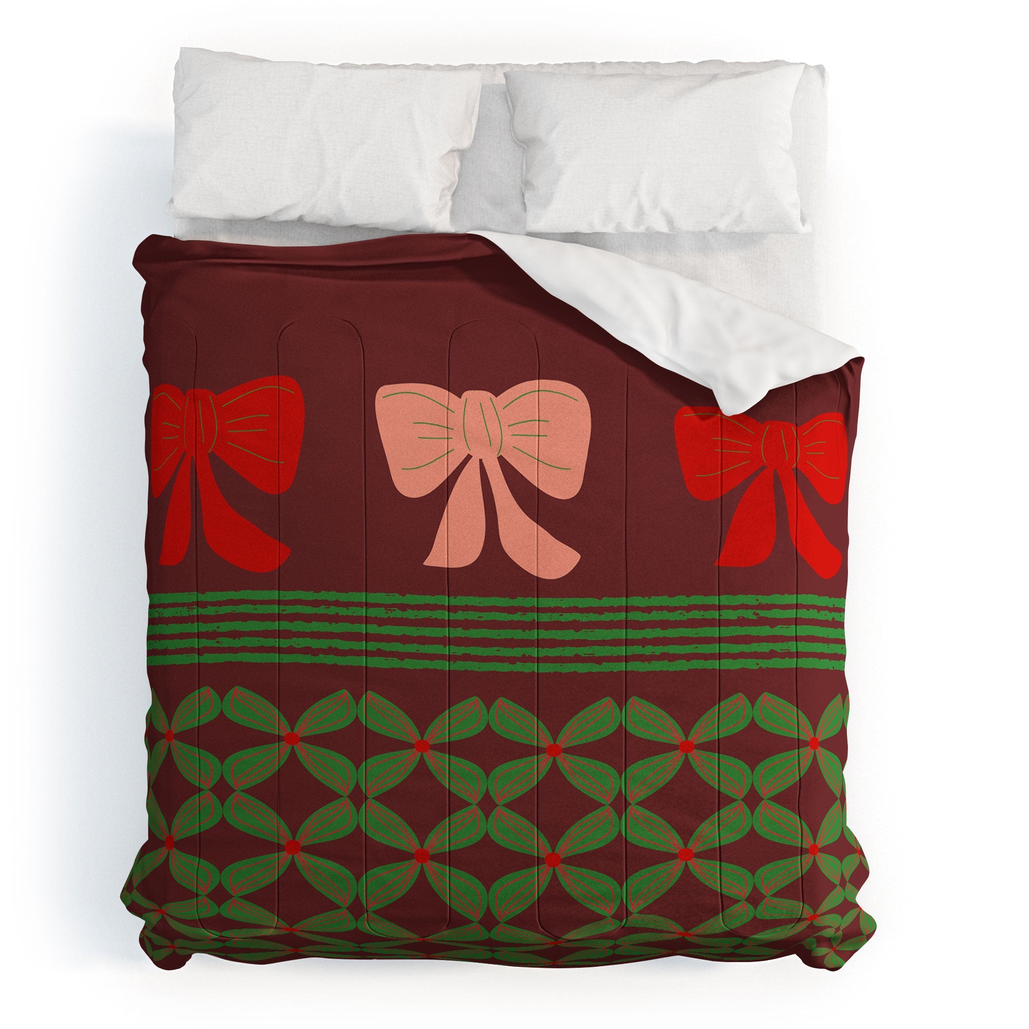 Mirimo Bows and Christmas Greens Comforter