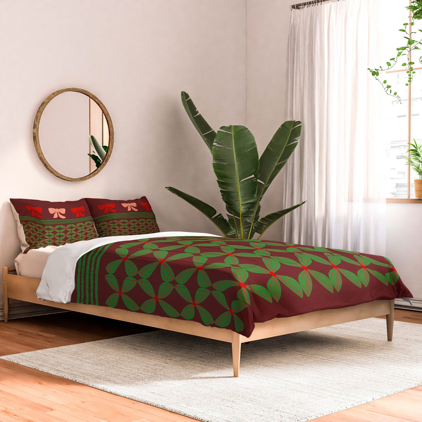 Mirimo Bows and Christmas Greens Comforter