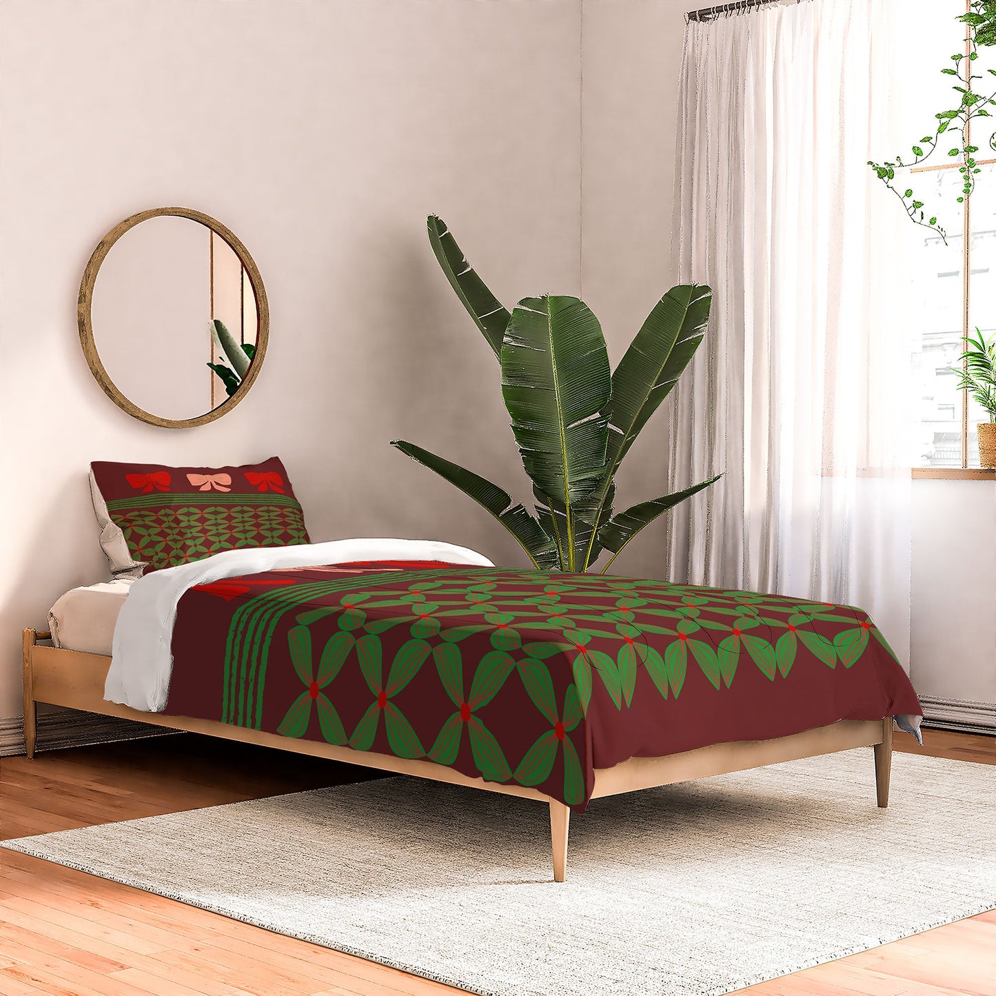 Mirimo Bows and Christmas Greens Comforter