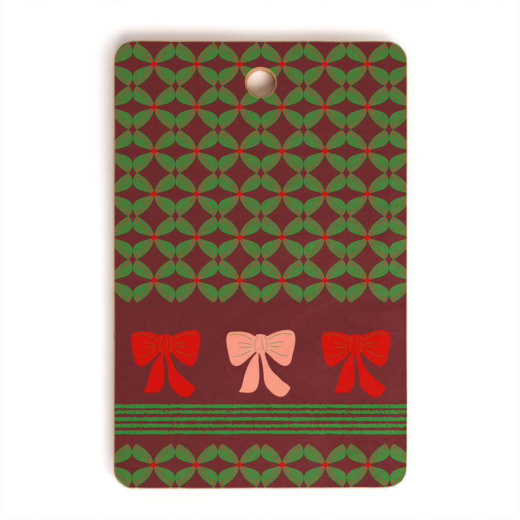 Mirimo Bows and Christmas Greens Cutting Board Rectangle