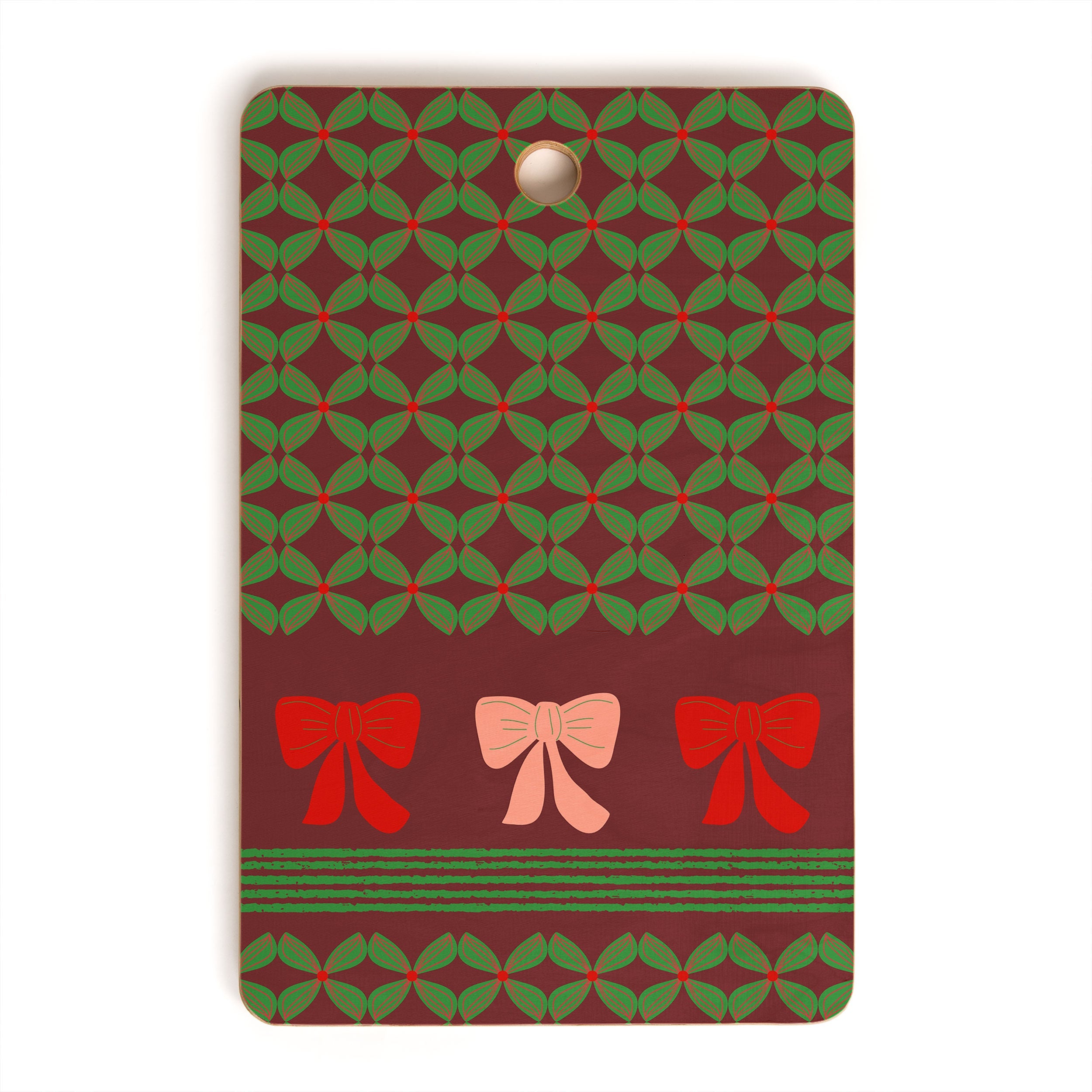 Mirimo Bows and Christmas Greens Cutting Board Rectangle
