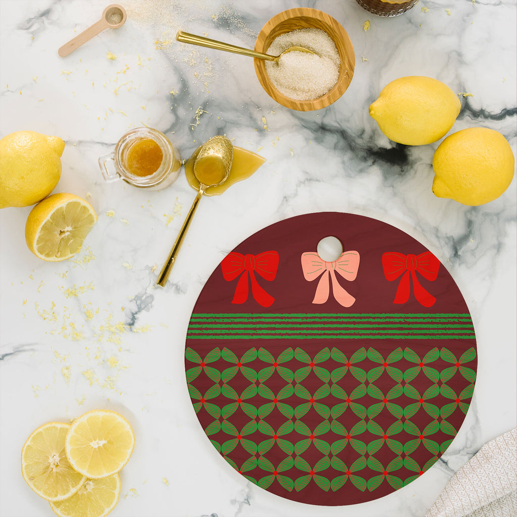 Mirimo Bows and Christmas Greens Cutting Board Round