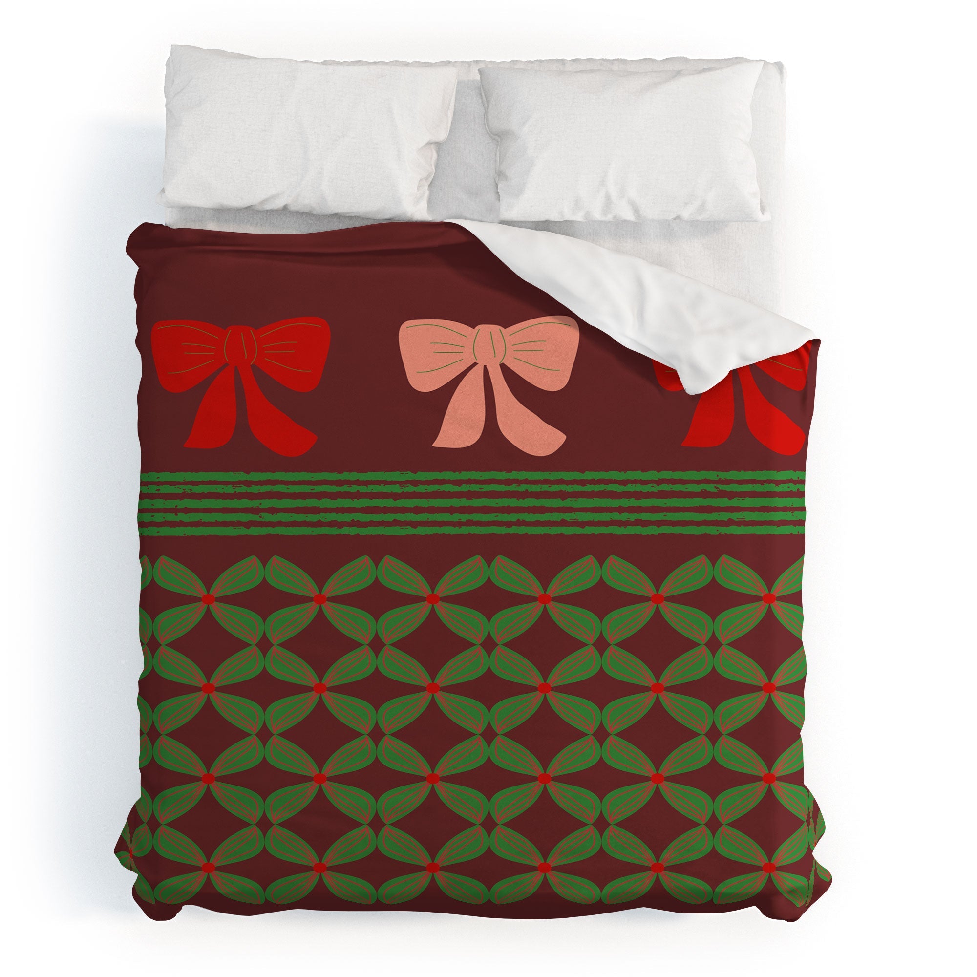 Mirimo Bows and Christmas Greens Duvet Cover