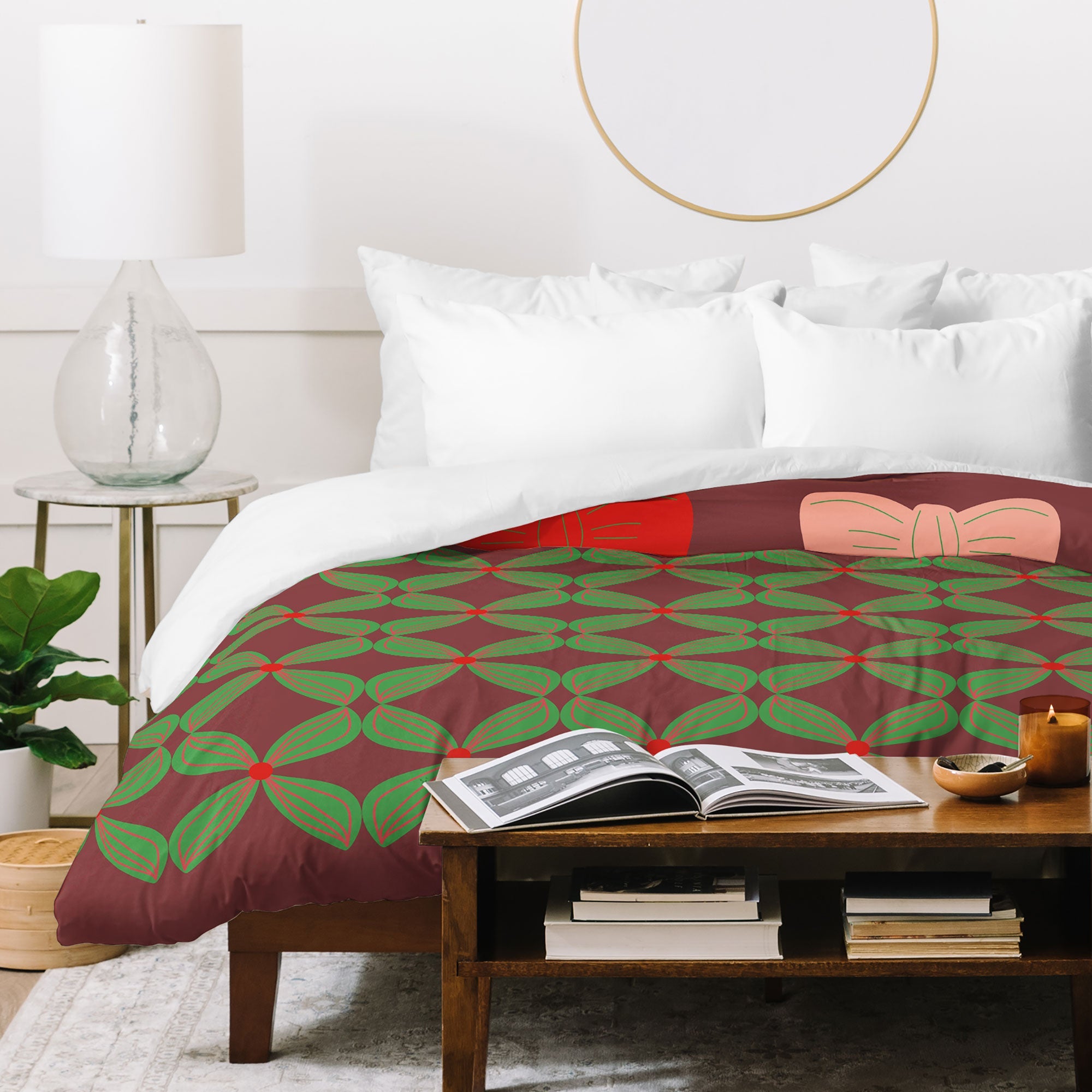 Mirimo Bows and Christmas Greens Duvet Cover