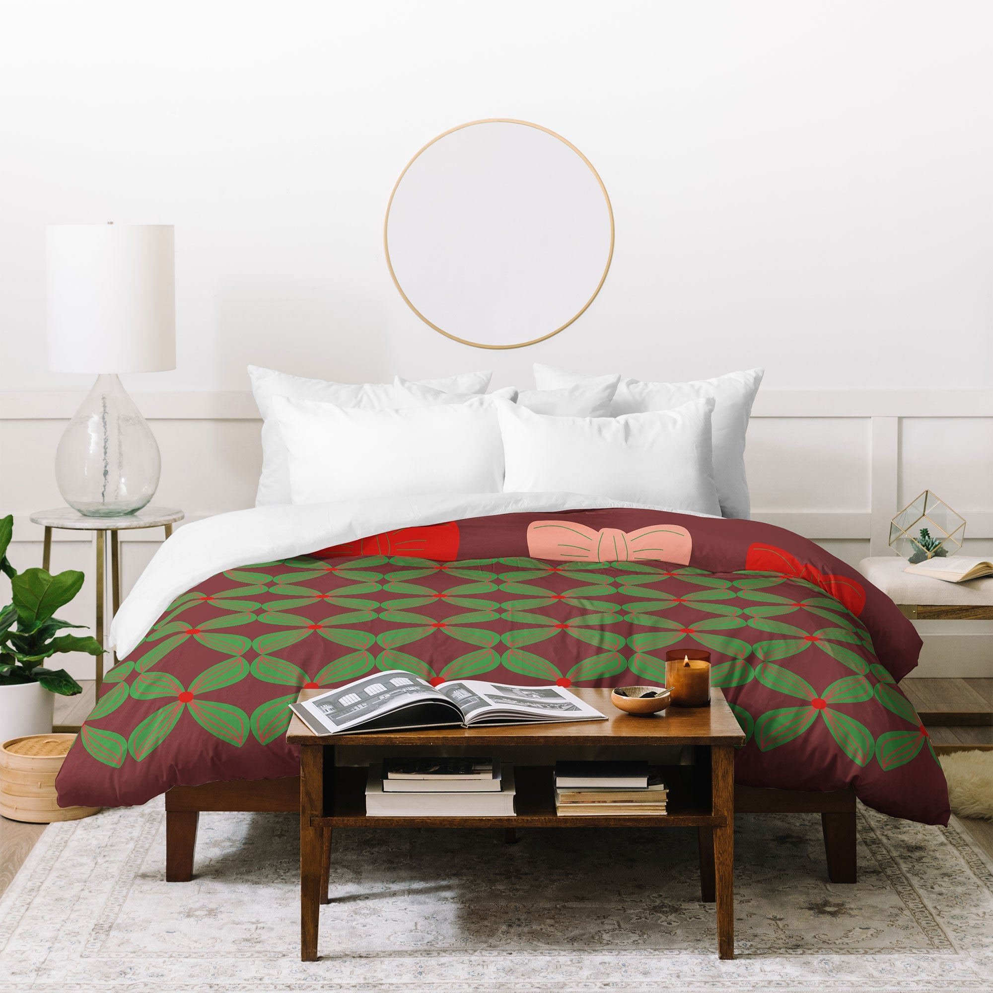 Mirimo Bows and Christmas Greens Duvet Cover