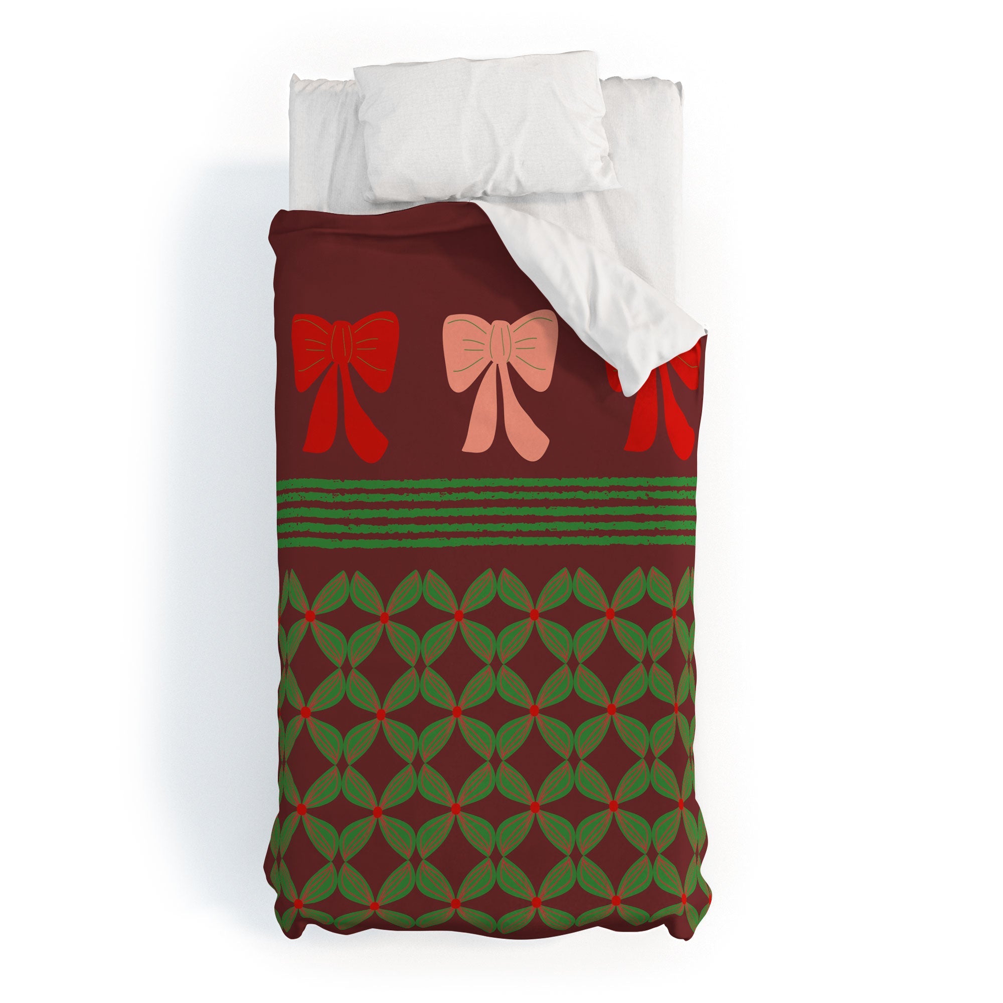 Mirimo Bows and Christmas Greens Duvet Cover