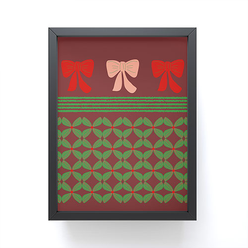 Mirimo Bows and Christmas Greens Framed Mini Art Print