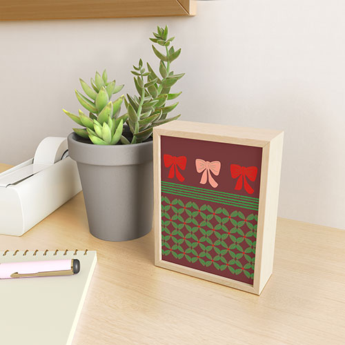 Mirimo Bows and Christmas Greens Framed Mini Art Print