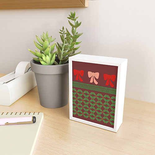 Mirimo Bows and Christmas Greens Framed Mini Art Print