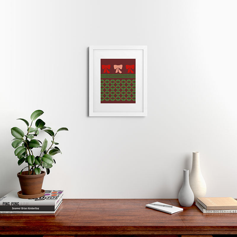 Mirimo Bows and Christmas Greens Framed Art Print
