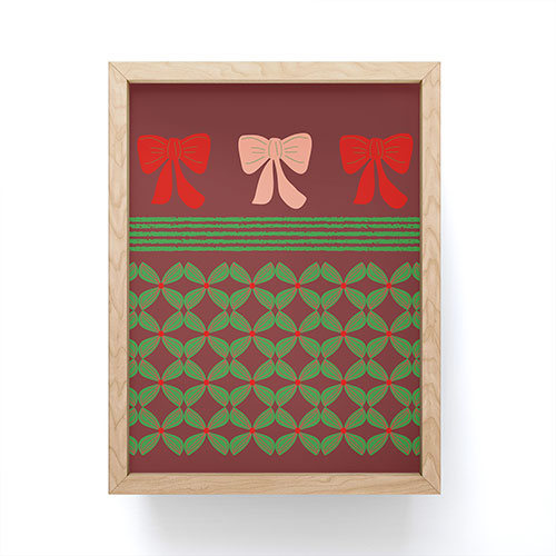 Mirimo Bows and Christmas Greens Framed Mini Art Print