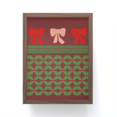 Mirimo Bows and Christmas Greens Framed Mini Art Print