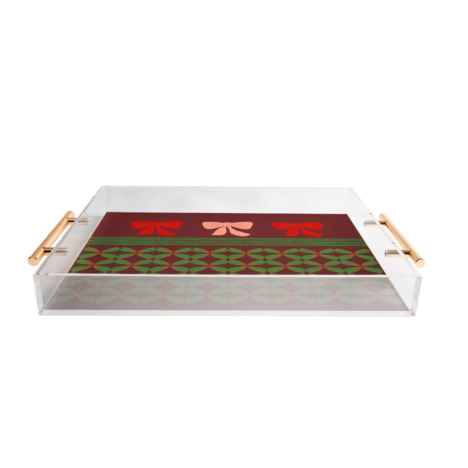 Mirimo Bows and Christmas Greens Acrylic Tray