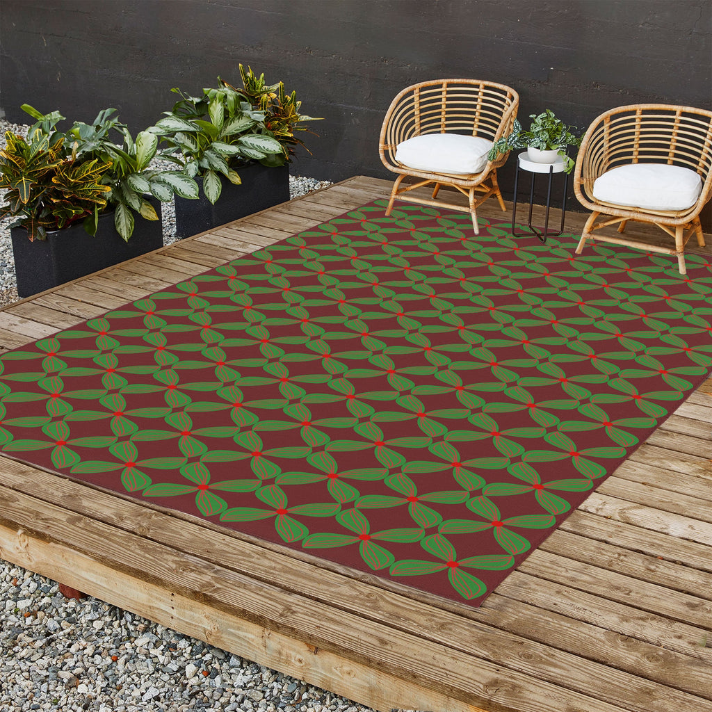 Mirimo Bows and Christmas Greens Outdoor Rug