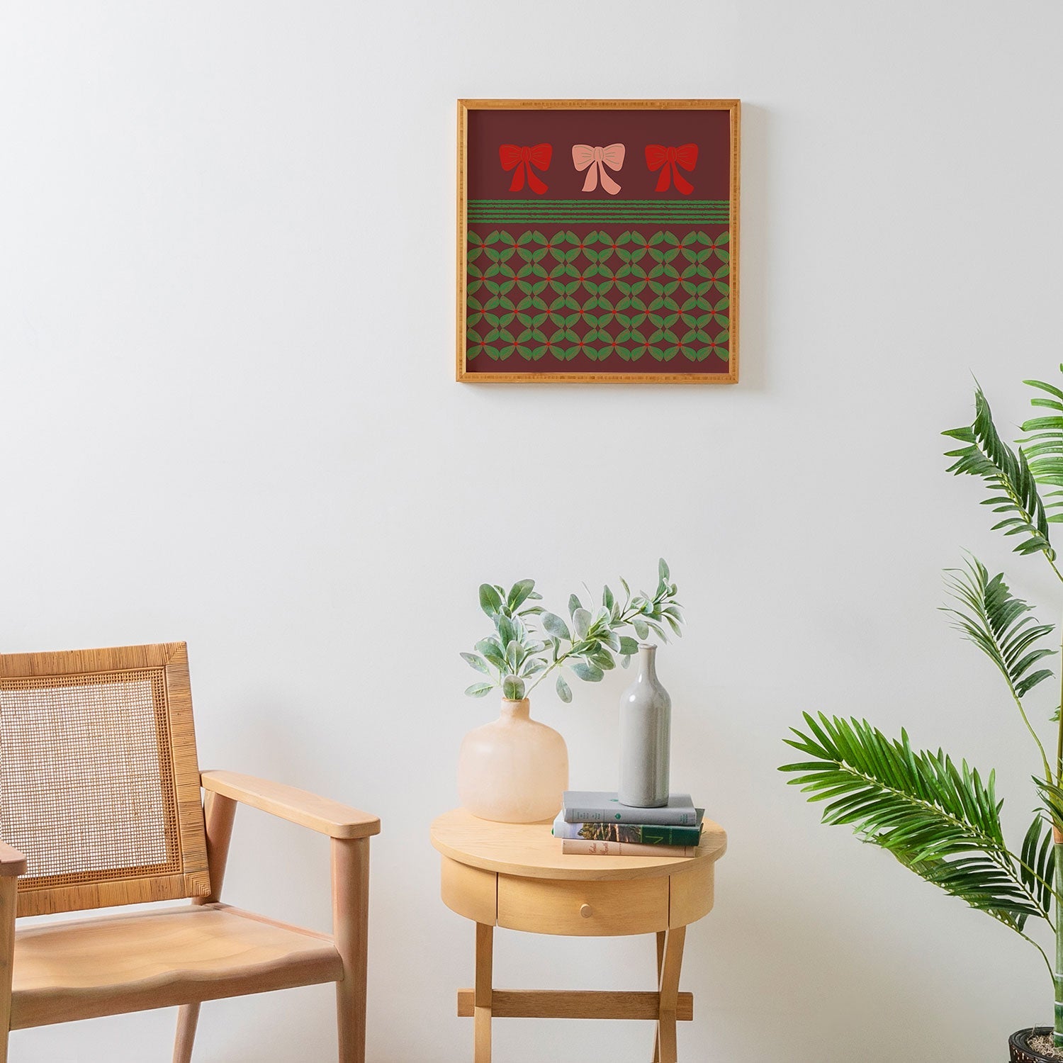 Mirimo Bows and Christmas Greens Framed Wall Art