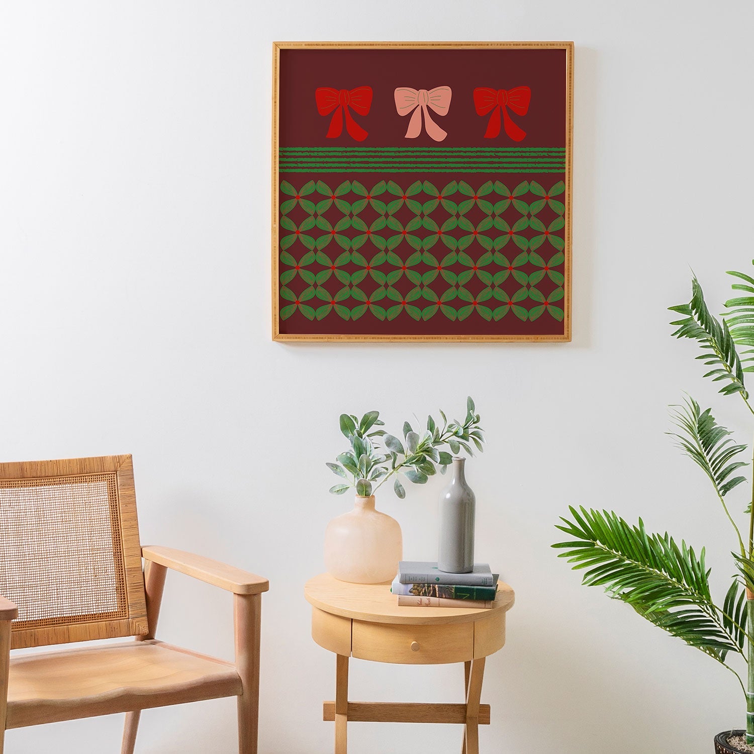 Mirimo Bows and Christmas Greens Framed Wall Art