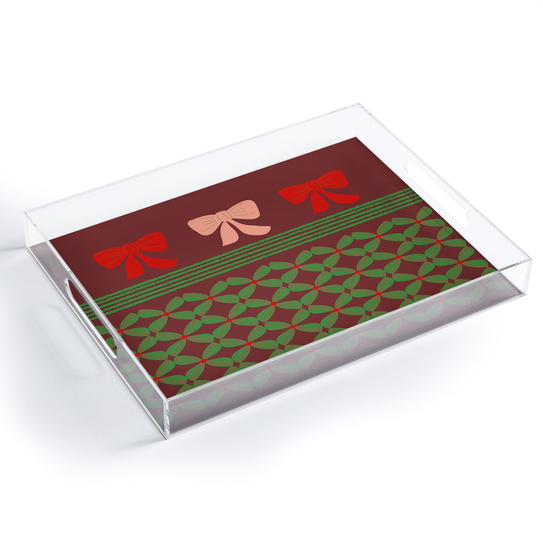 Mirimo Bows and Christmas Greens Acrylic Tray