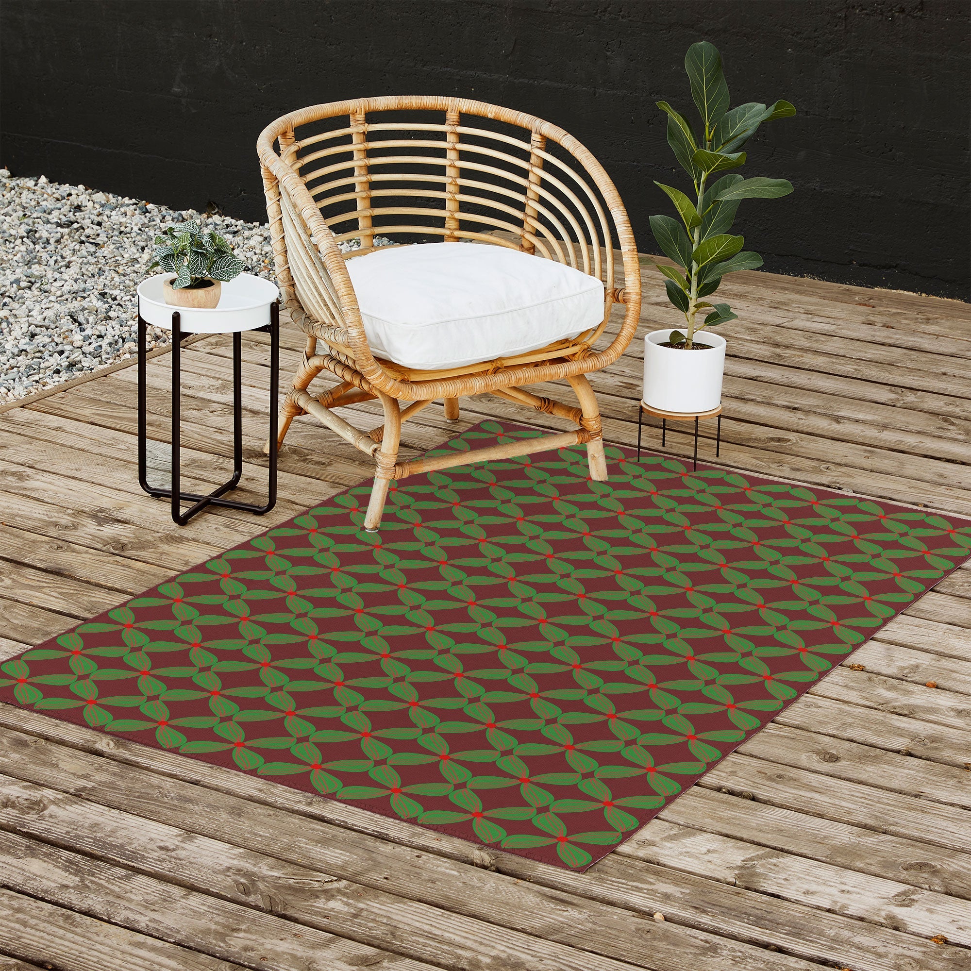 Mirimo Bows and Christmas Greens Outdoor Rug