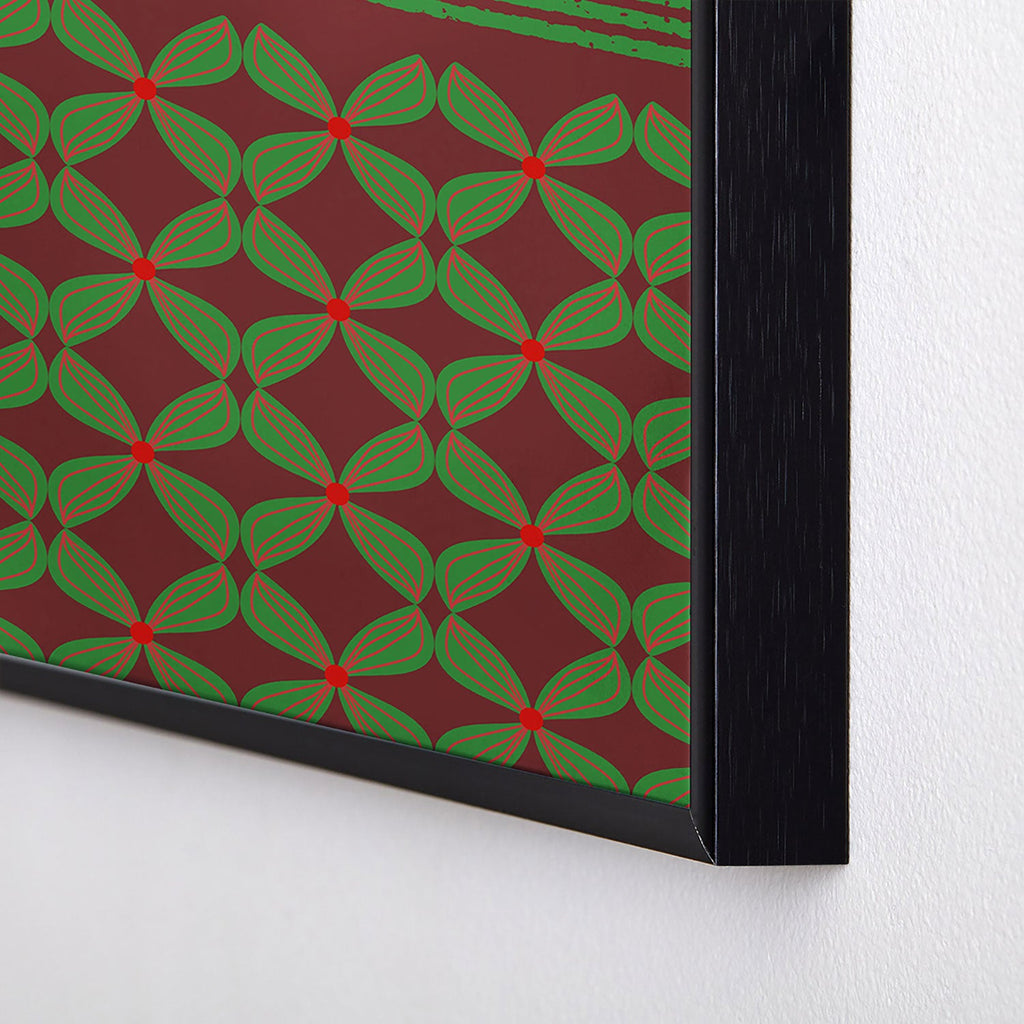 Mirimo Bows and Christmas Greens Square Metal Framed Art Print