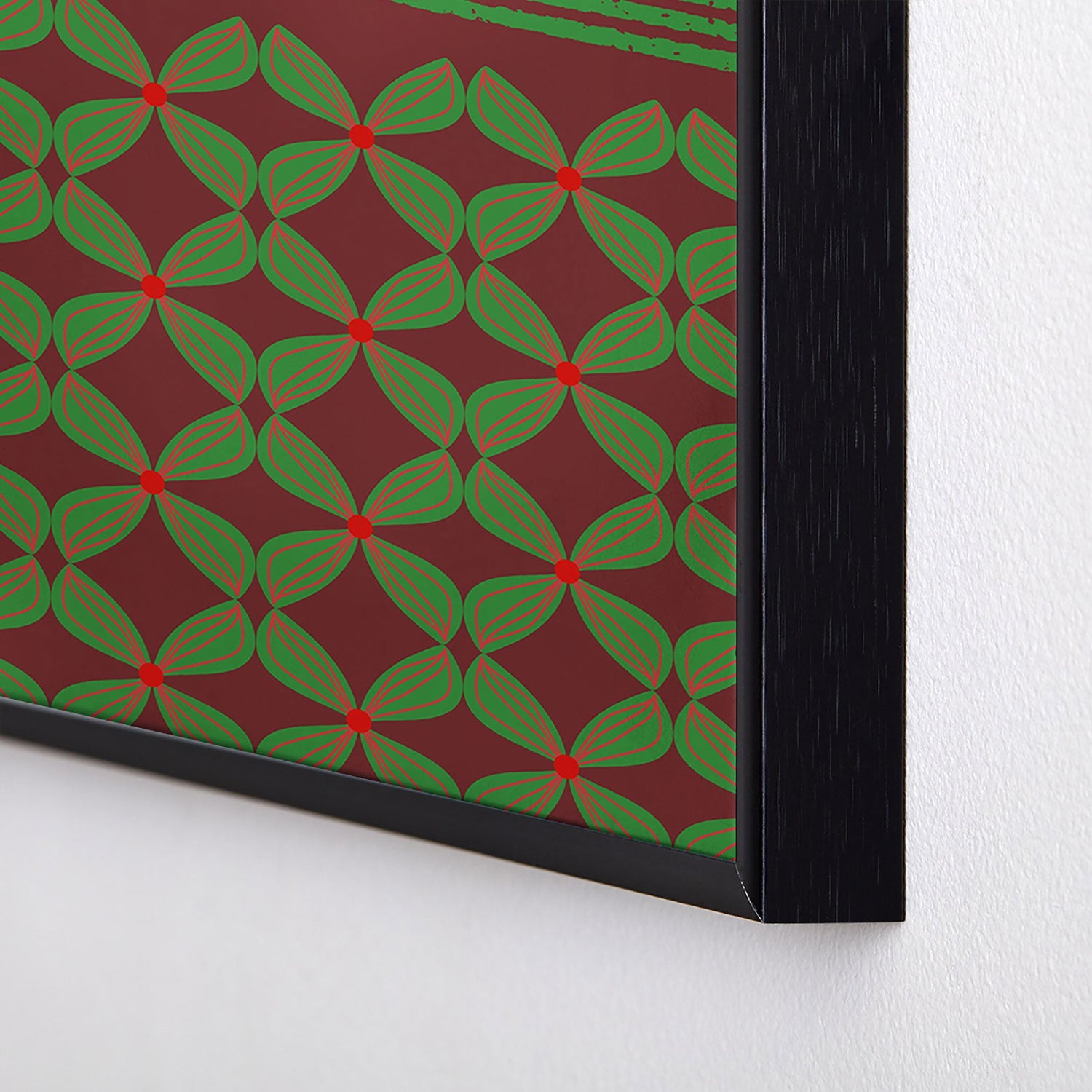 Mirimo Bows and Christmas Greens Square Metal Framed Art Print