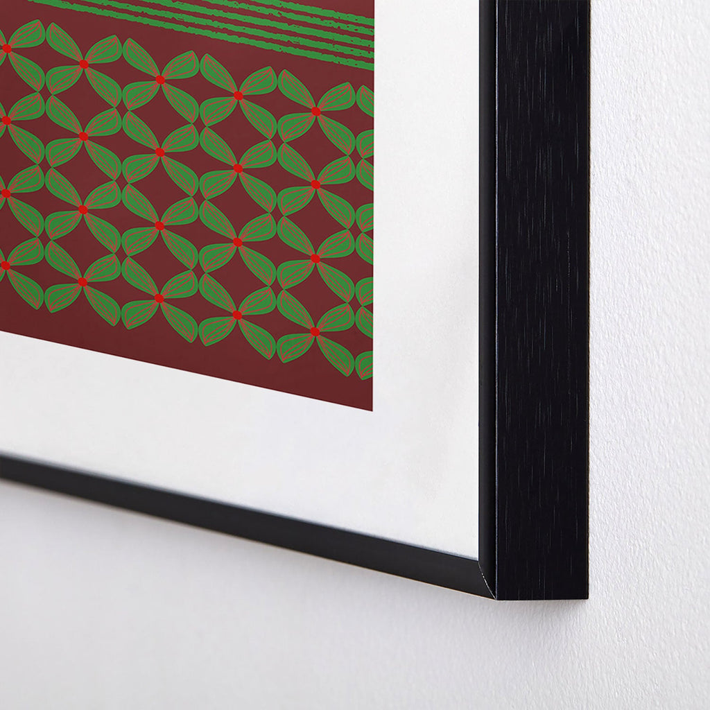 Mirimo Bows and Christmas Greens Metal Framed Art Print