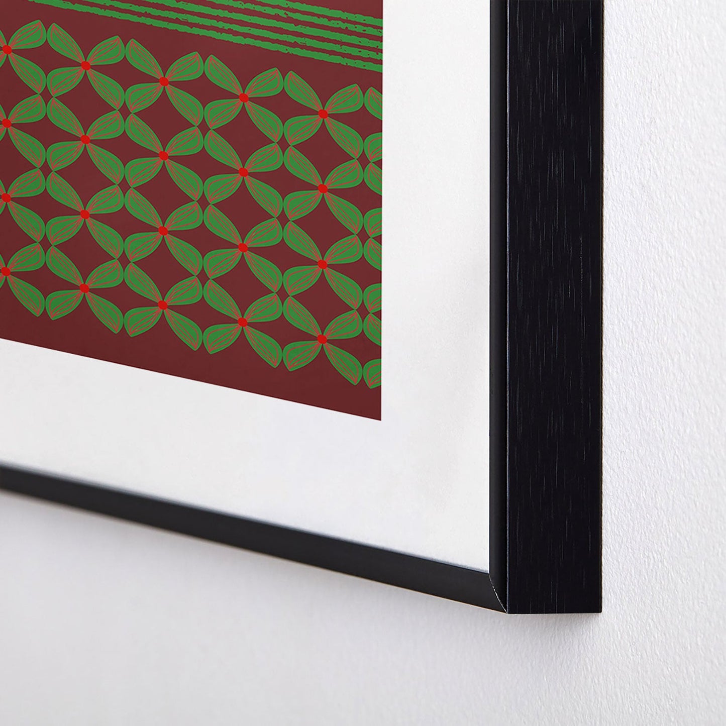 Mirimo Bows and Christmas Greens Metal Framed Art Print