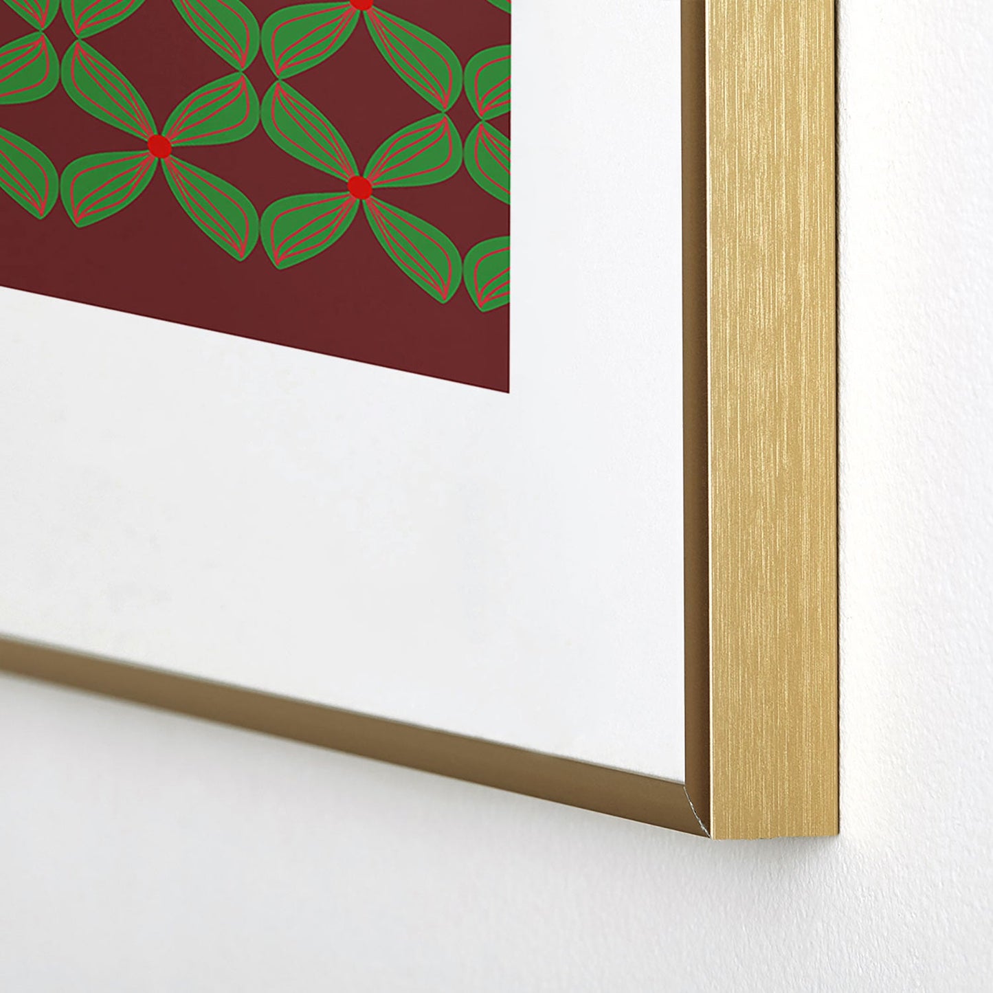 Mirimo Bows and Christmas Greens Metal Framed Art Print