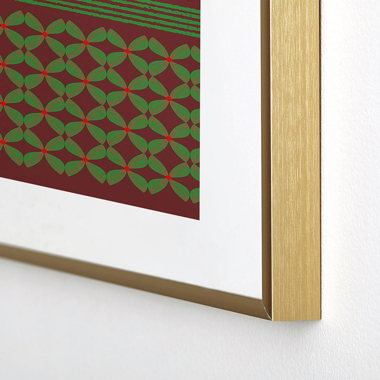 Mirimo Bows and Christmas Greens Metal Framed Art Print