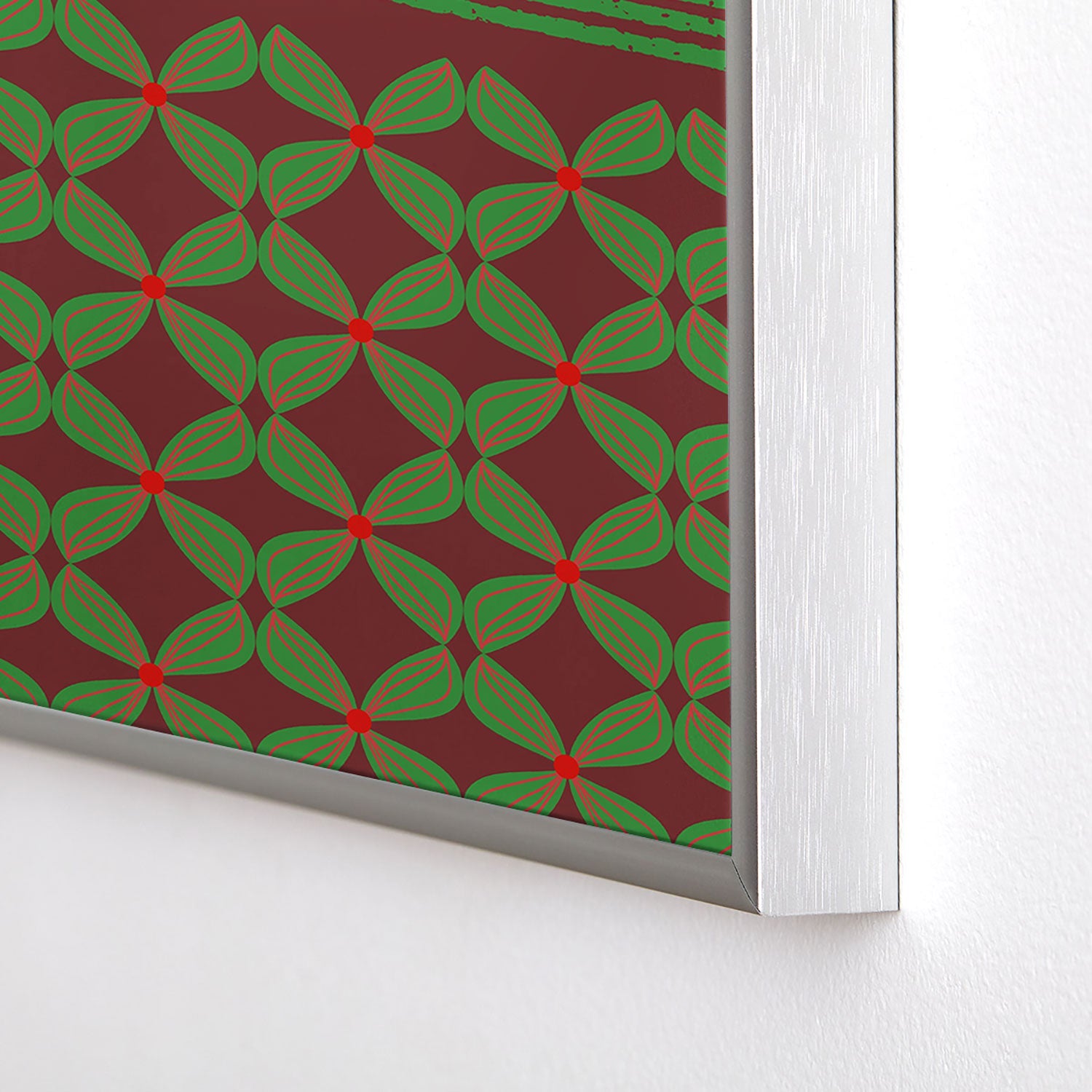 Mirimo Bows and Christmas Greens Square Metal Framed Art Print