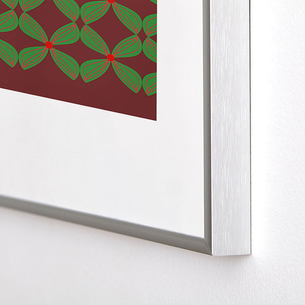 Mirimo Bows and Christmas Greens Metal Framed Art Print