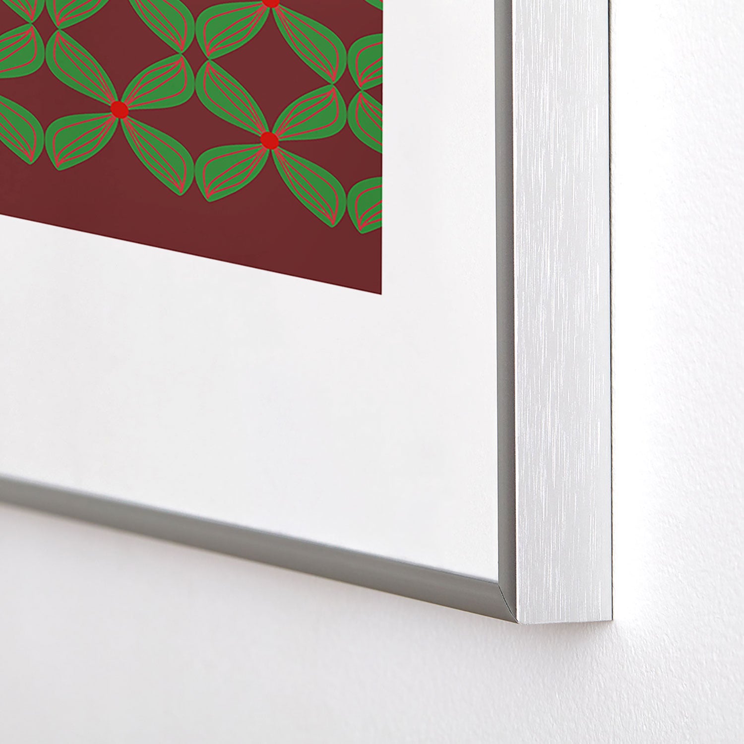 Mirimo Bows and Christmas Greens Metal Framed Art Print