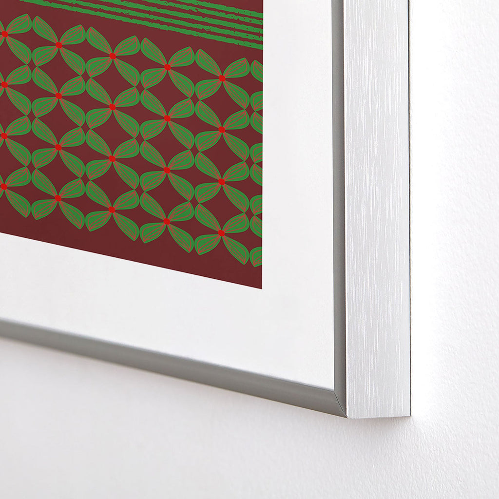 Mirimo Bows and Christmas Greens Metal Framed Art Print