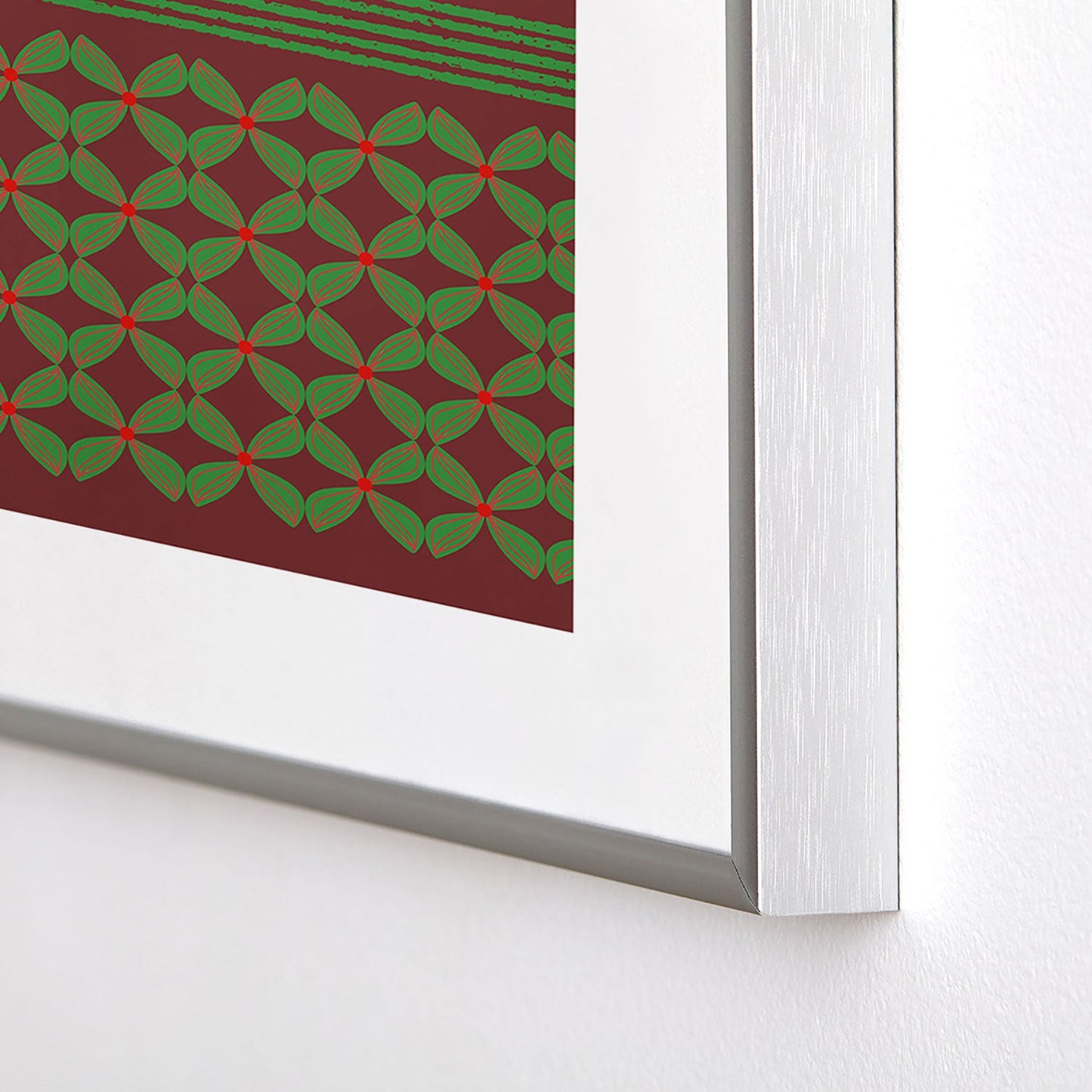Mirimo Bows and Christmas Greens Metal Framed Art Print