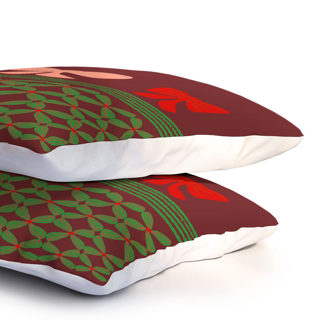 Mirimo Bows and Christmas Greens Pillow Shams