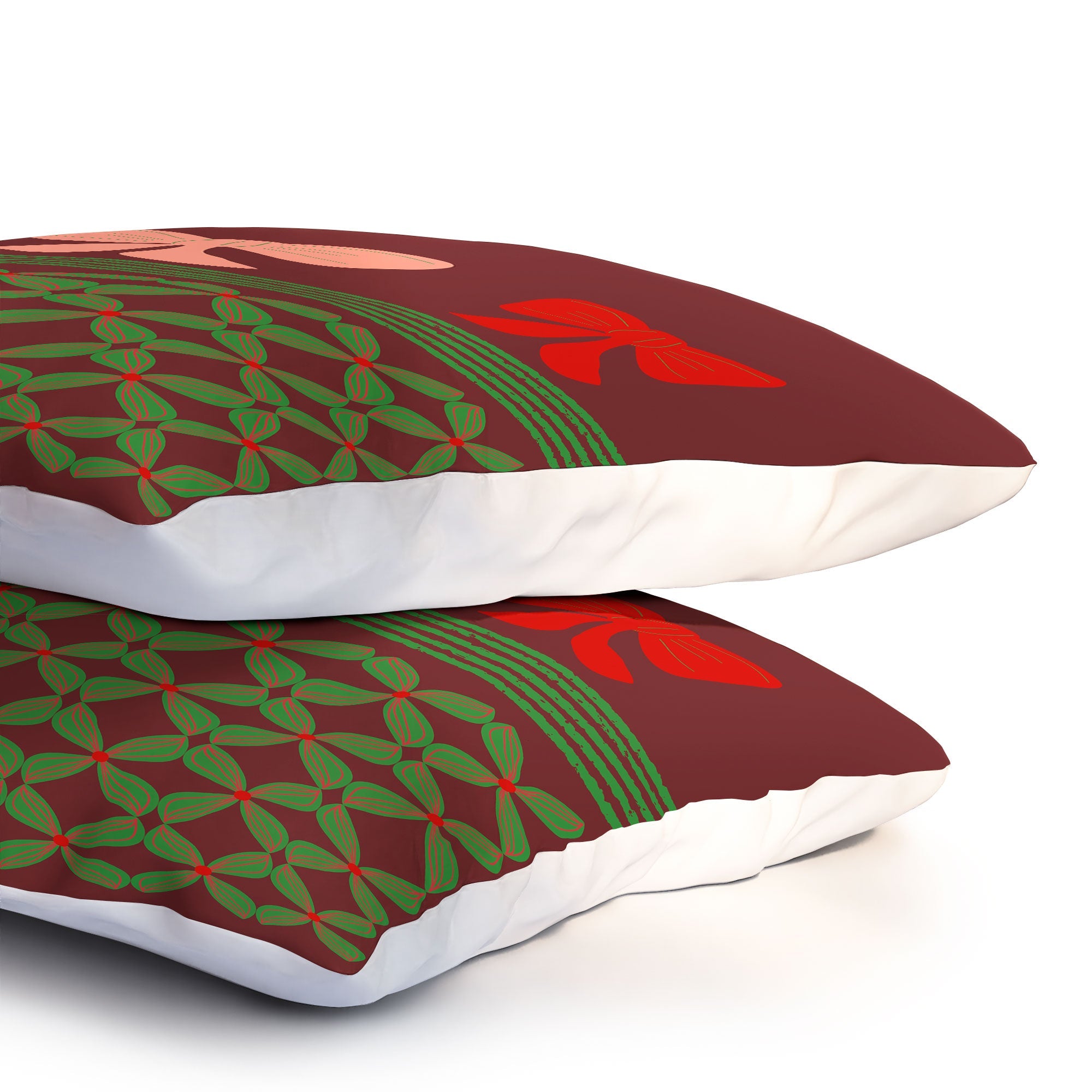 Mirimo Bows and Christmas Greens Pillow Shams
