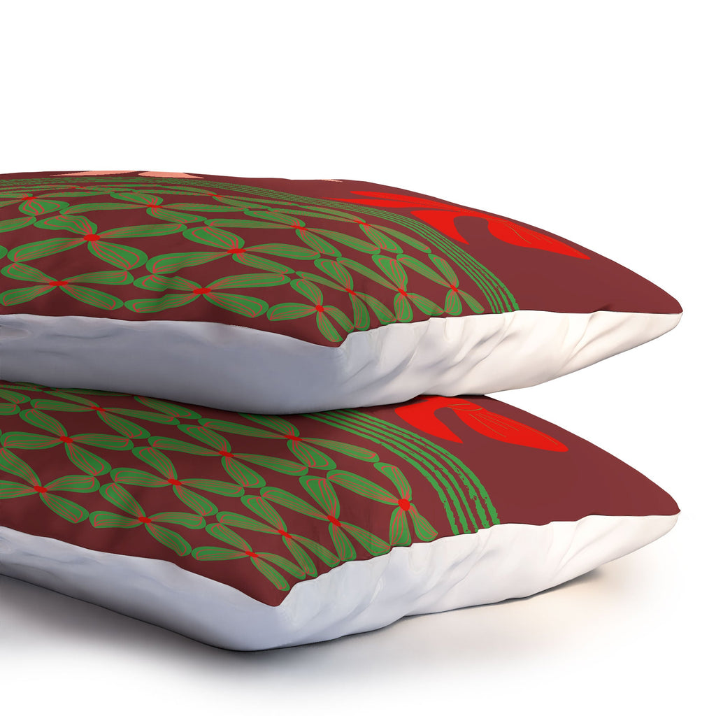 Mirimo Bows and Christmas Greens Pillow Shams