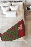 Mirimo Bows and Christmas Greens Fleece Throw Blanket
