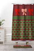 Mirimo Bows and Christmas Greens Shower Curtain And Mat