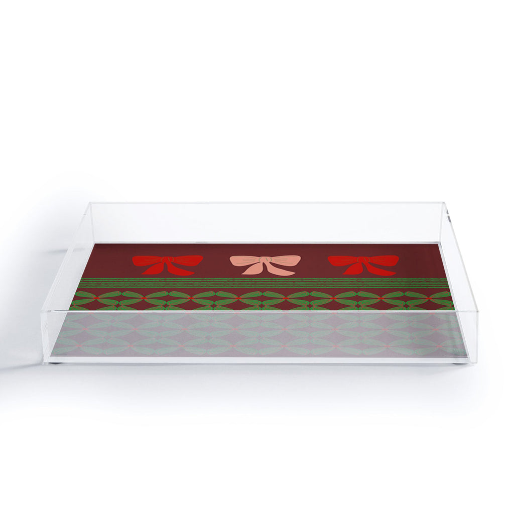 Mirimo Bows and Christmas Greens Acrylic Tray