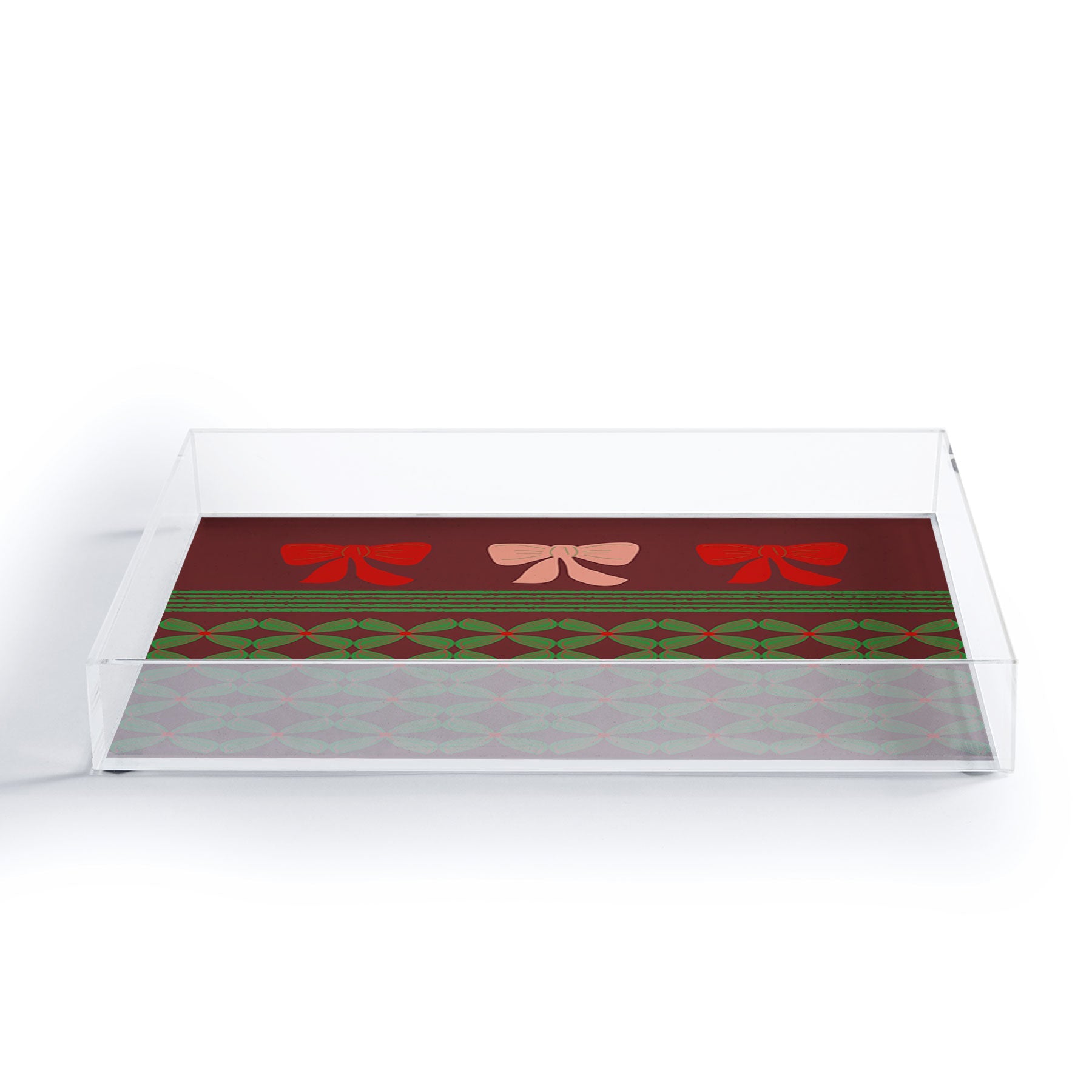 Mirimo Bows and Christmas Greens Acrylic Tray